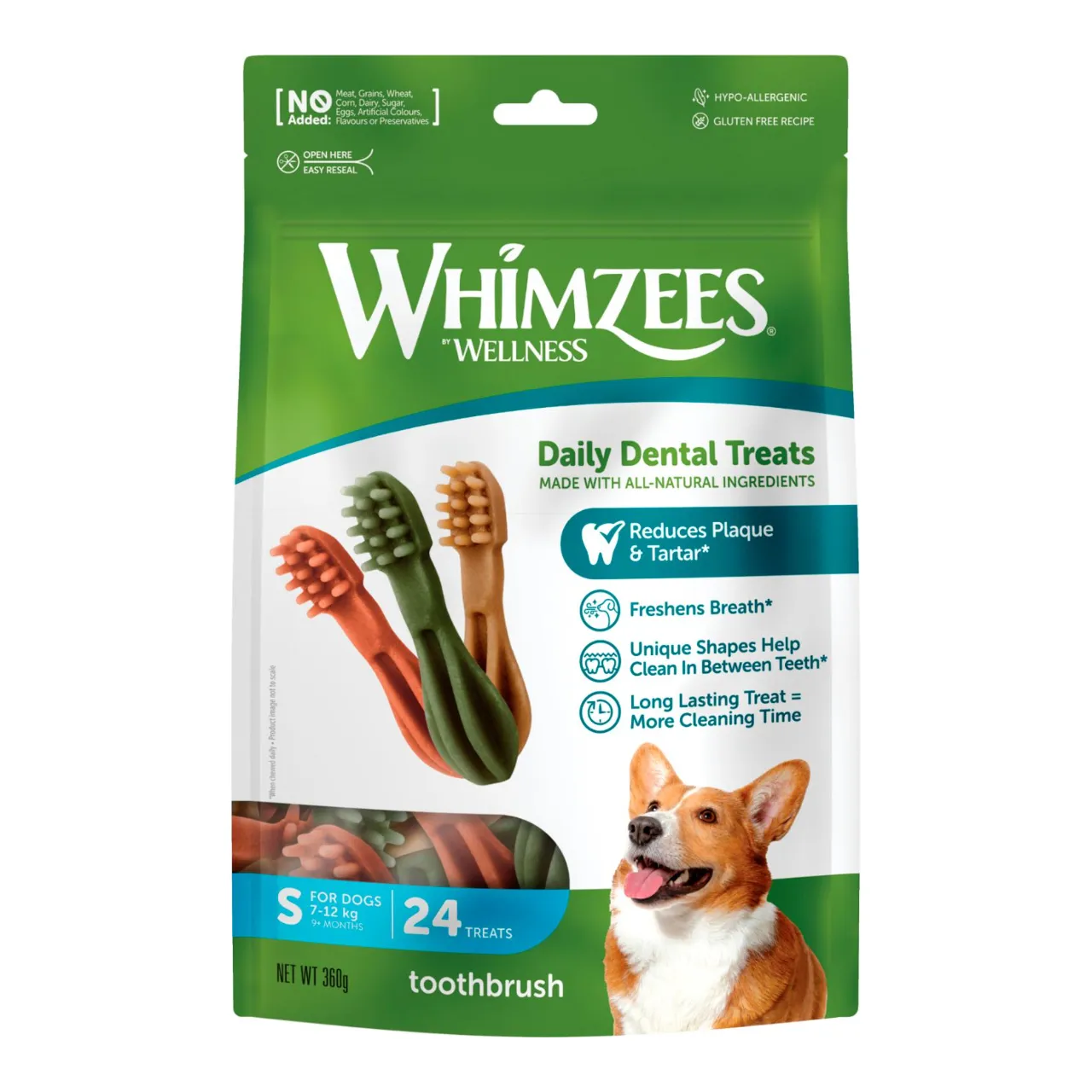 Whimzees Toothbrush Star Small - Tandpleje tyggeben til små hunde